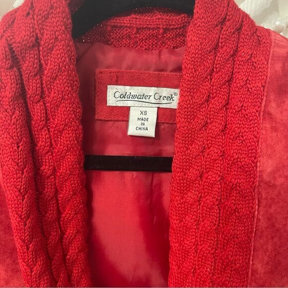 Coldwater Creek Suede Like Red Jacket - Picture 6 of 8